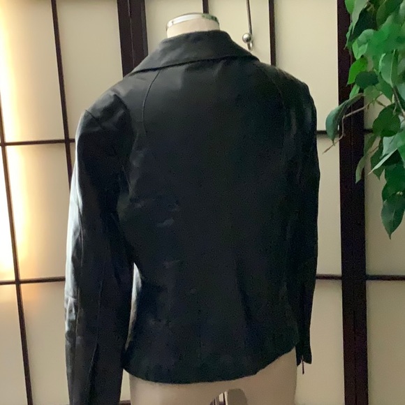 Jessica Leather Moto Bomber Jacket Size M - Picture 4 of 5